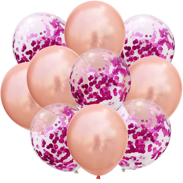 Pearl Golden Latex and Confetti Balloons 10 pcs Helium and Air Balloons