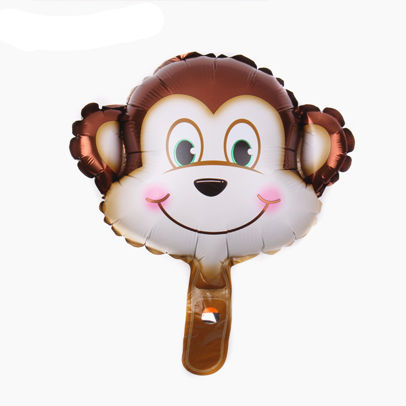 Cartoon animal head lion tiger giraffe zebra cow monkey donkey piglet children toy animal head aluminum balloon