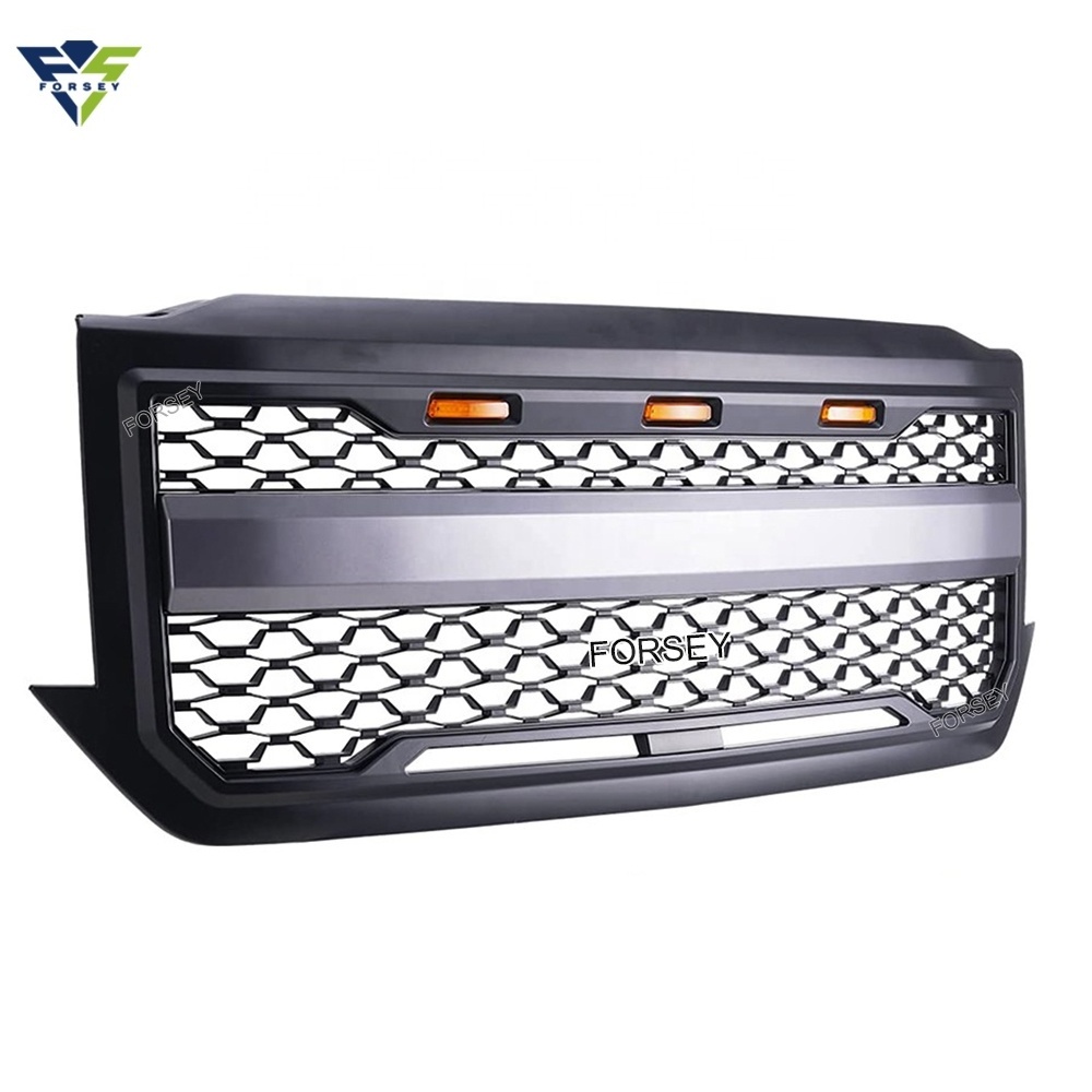 Car Accessories Auto Front Bumper Grille Fit for SILVERADO 2016 2017 2018 Replacement Mesh Grille With LED