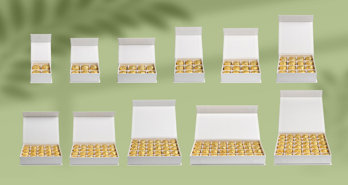 Wholesale Custom Your Logo White Chocolate Candy Packaging Boxes With Divider For 4 6 8 9 12 16 20 24 Chocolates Packaging