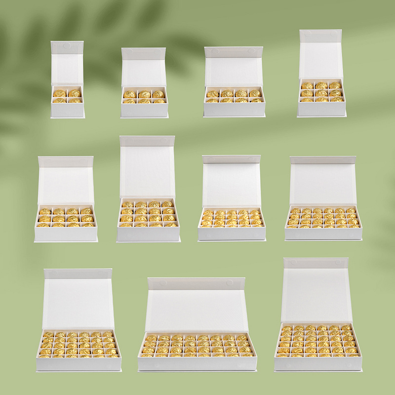 Wholesale Luxury White Chocolate Candy Packaging Boxes With Divider For 6 8 12 16 24 Cell Slots Chocolate Packing