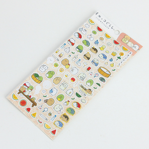 Custom Korean Stationery Japanese Corner Plane Stickers Pocket Diary Decoration Foil Cartoon Animal Watermelon Stickers Sheet