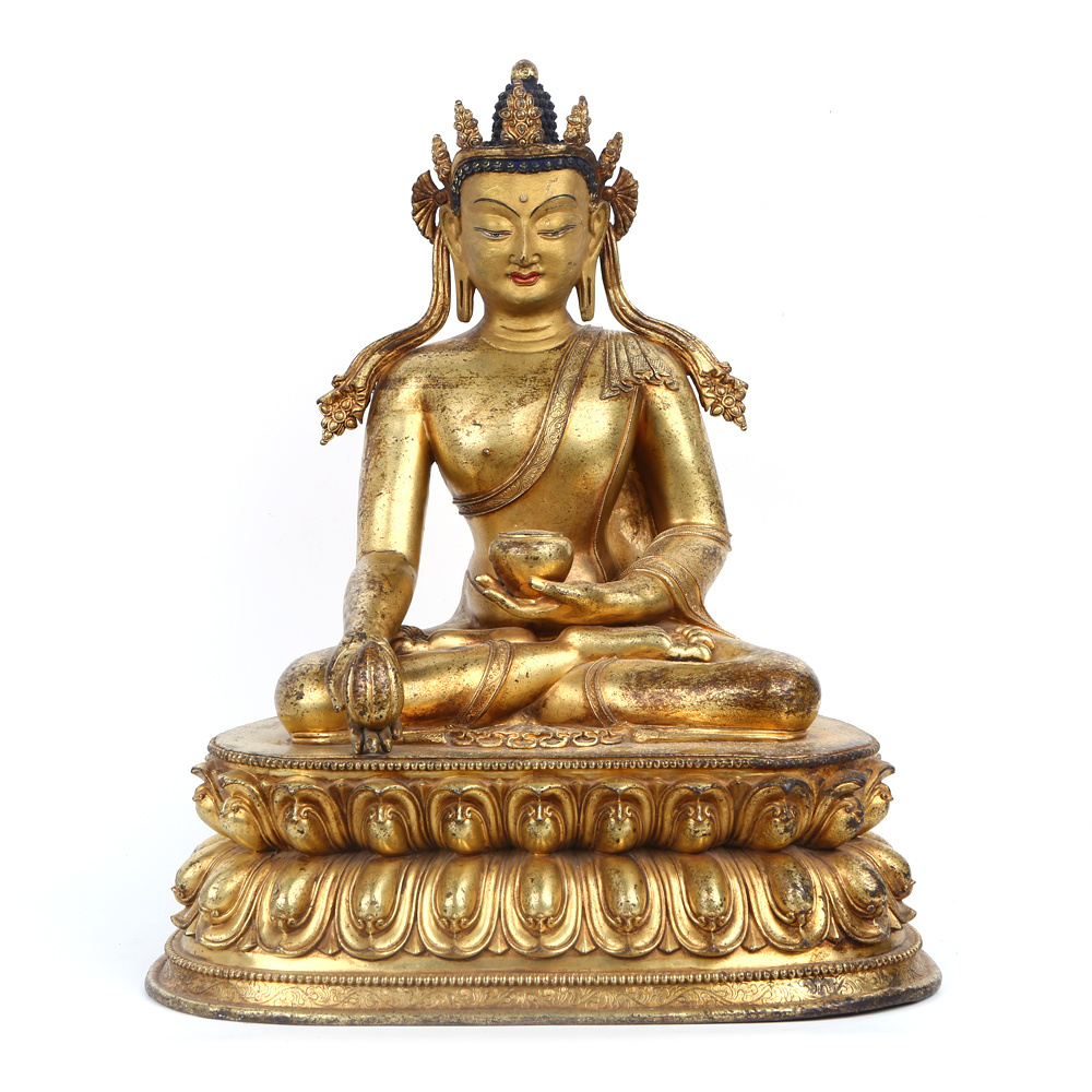 Wholesale Customized Tibetan Religious Buddha Statues Five   Bodhisattvas Copper Buddha Statues