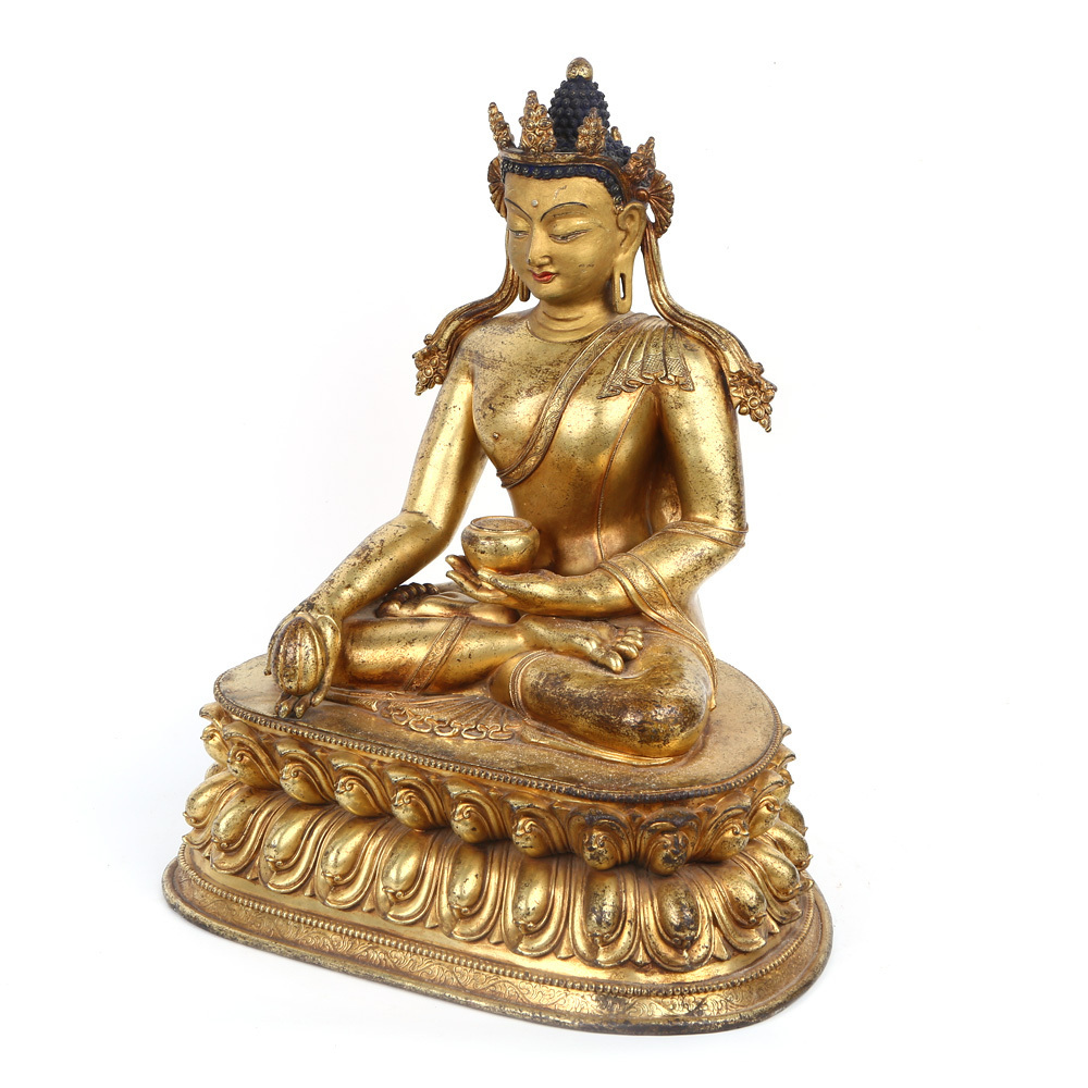 Wholesale Customized Tibetan Religious Buddha Statues Five   Bodhisattvas Copper Buddha Statues