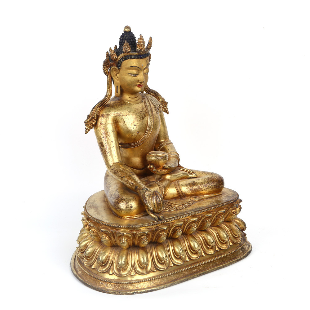 Wholesale Customized Tibetan Religious Buddha Statues Five   Bodhisattvas Copper Buddha Statues