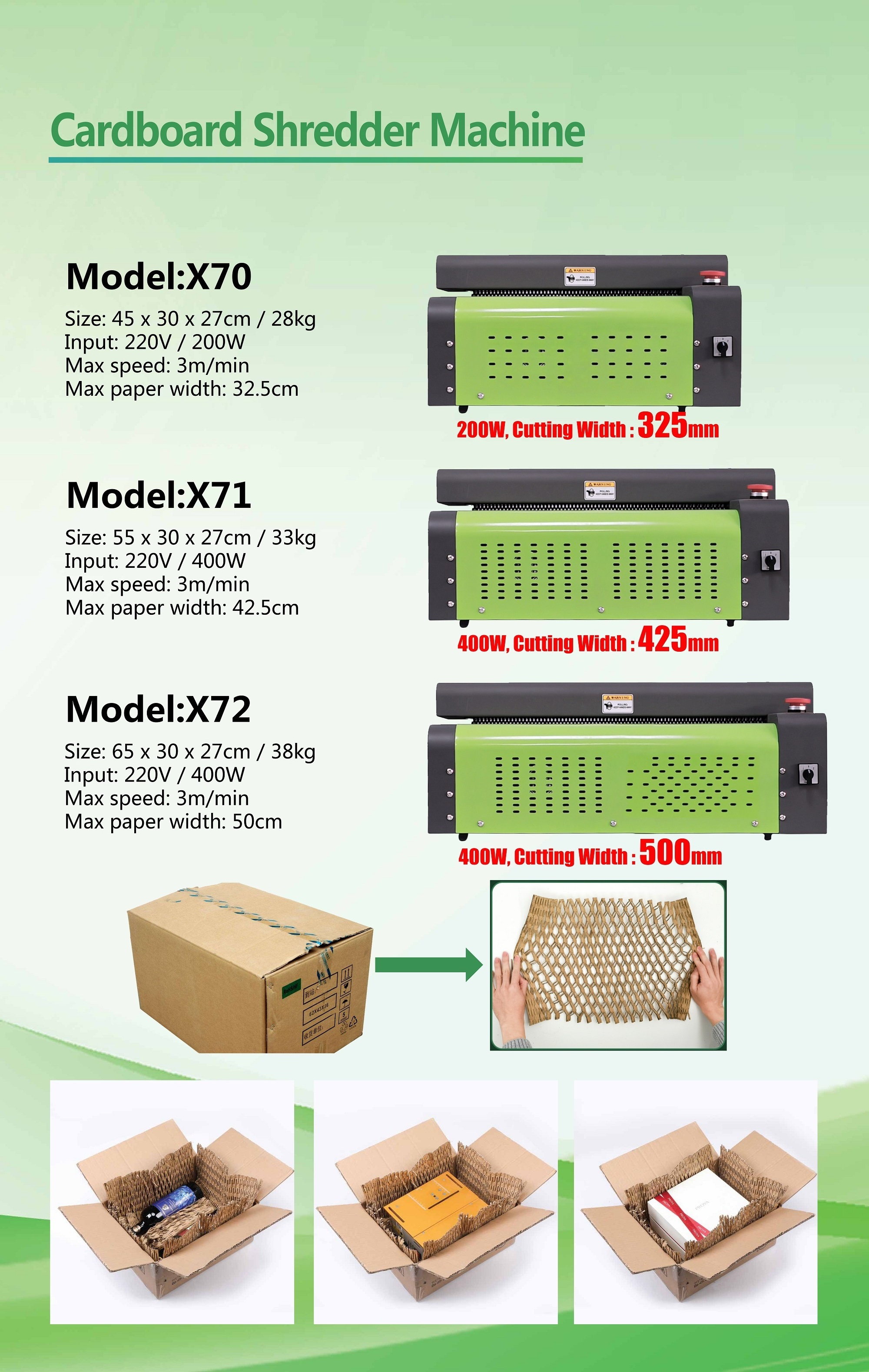 Waste Board Carton Cutting Machine Carton Box Shredder Machine Cardboard Shredder For Packing Material