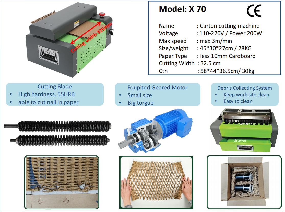 Shredder Carton Cutting Machine Box Cutting Small Size Desktop Cardboard Shredder Kraft Paper Expanding Pad Shredder