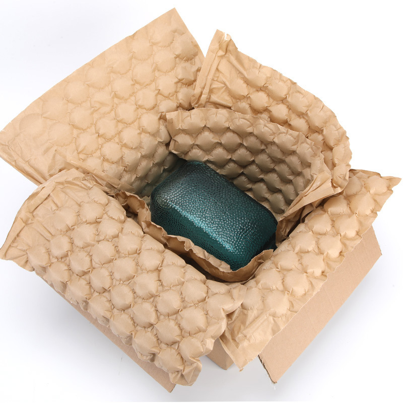 Factory Direct Inflatable Cushion Packaging Film Roll Air Biodegradable Protective Packaging Kraft Paper Bubble Film