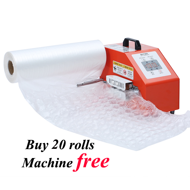 Air packing inflatable air packing pillow air bubble film roll wrap making automatic gas filling  mini bag seal machine