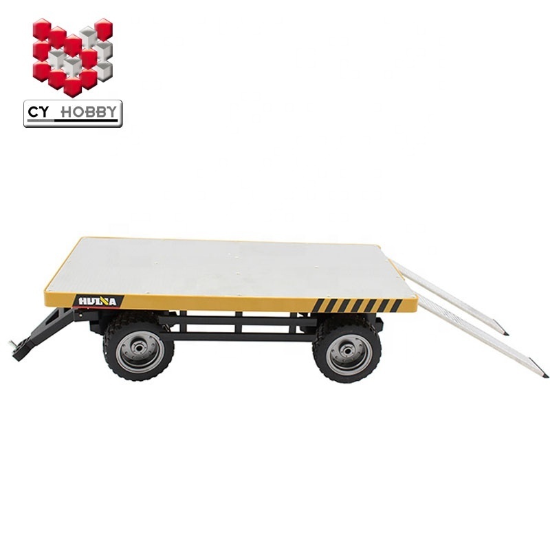 HUINA 578 1578 1/10 alloy flatbed trailer toys rc truck trailer for traction carry cargo