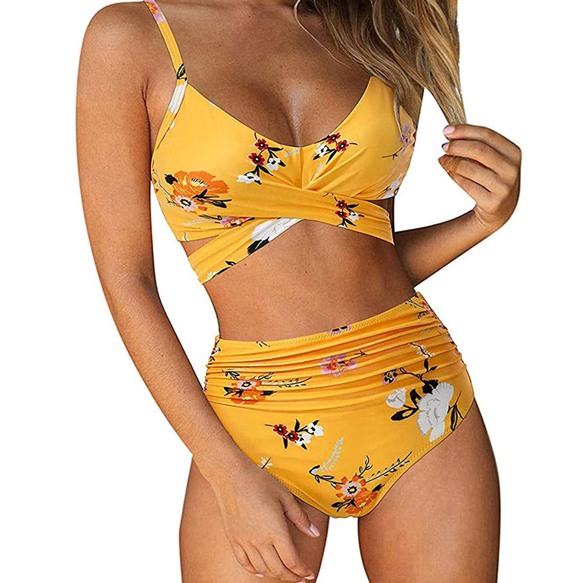 2024 Bright Floral Printed Bikini Thong Beach Bikini Women Swimsuits Custom Swimwear Bikinis Beachwear