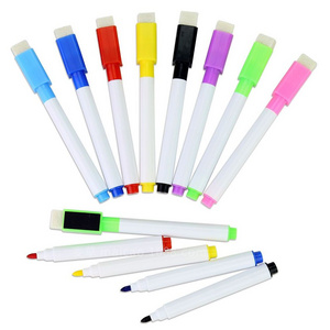 Stationery Accessories Multi Color 10MM Whiteboard Empty Dry Erase Pens Whiteboard Marker Pen With Eraser