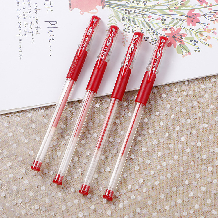 Wholesale Gift Advertising Promotional Refillable Stationery 0.5 mm Ink Gel Pen Plastic Bulk Red Black Blue Signature Gel Pens