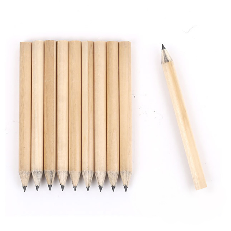 Wholesale Cheap Wooden Round Hexagonal HB Pencil Loose Mini 3.5inch Sketch Drawing Pencil With OEM Logo