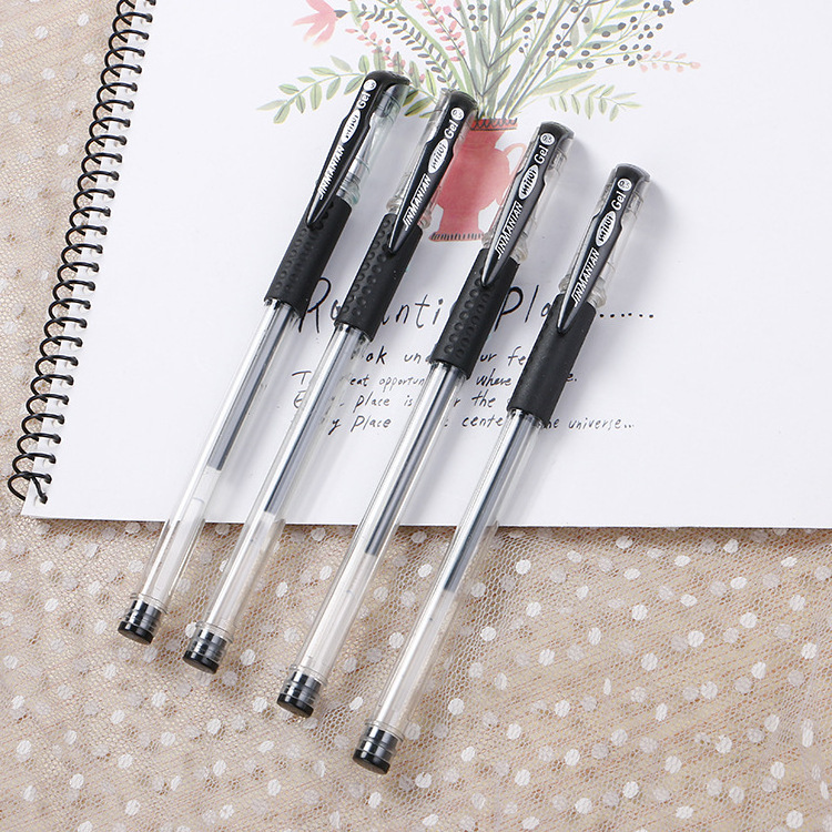 Wholesale Gift Advertising Promotional Refillable Stationery 0.5 mm Ink Gel Pen Plastic Bulk Red Black Blue Signature Gel Pens