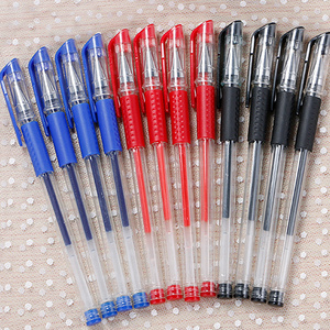 Wholesale Gift Advertising Promotional Refillable Stationery 0.5 mm Ink Gel Pen Plastic Bulk Red Black Blue Signature Gel Pens