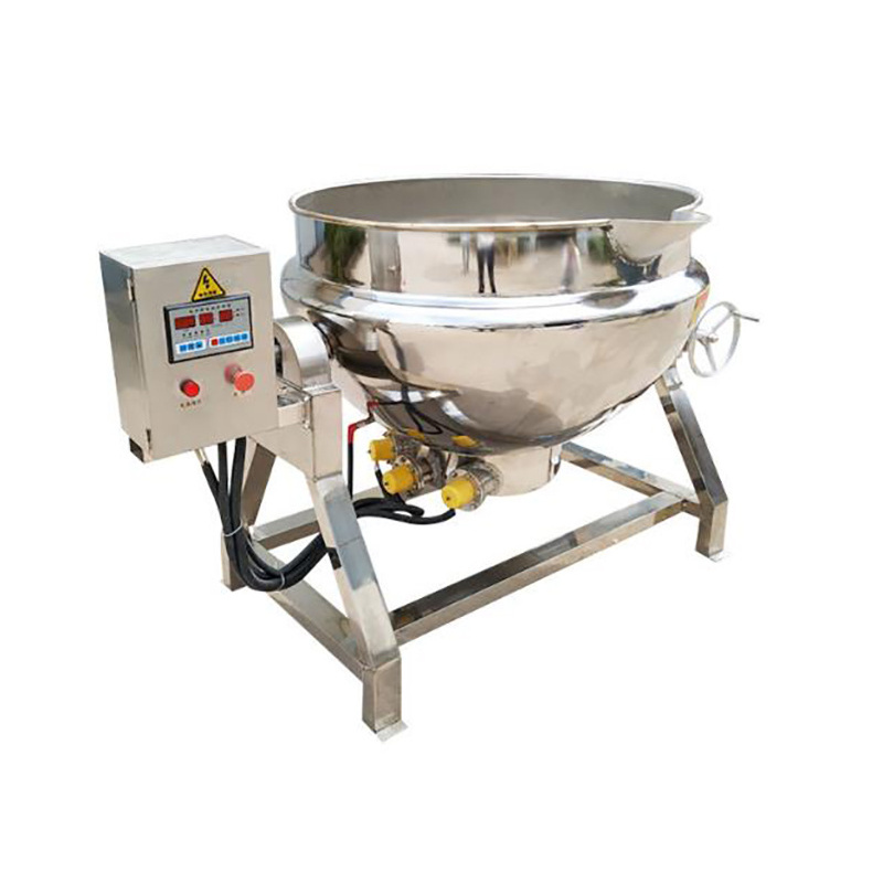 50-1200L Tilting Food Cooker Gas Steam Jacketed Kettle With Mixer / kettle Fruit Jam Cooking Equipment