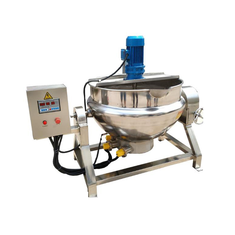 50-1200L Tilting Food Cooker Gas Steam Jacketed Kettle With Mixer / kettle Fruit Jam Cooking Equipment