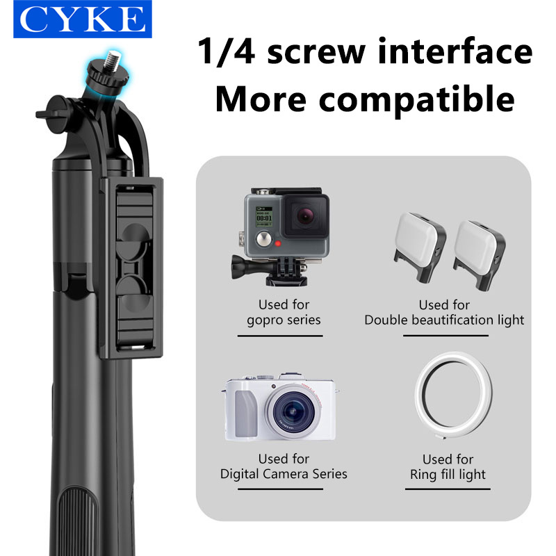 CYKE Q05 62 Inch Long Wireless Bluetooth Selfie Stick Umbrella Tripod Shutter Remote Telescoping Tripod Stand For Bloggers