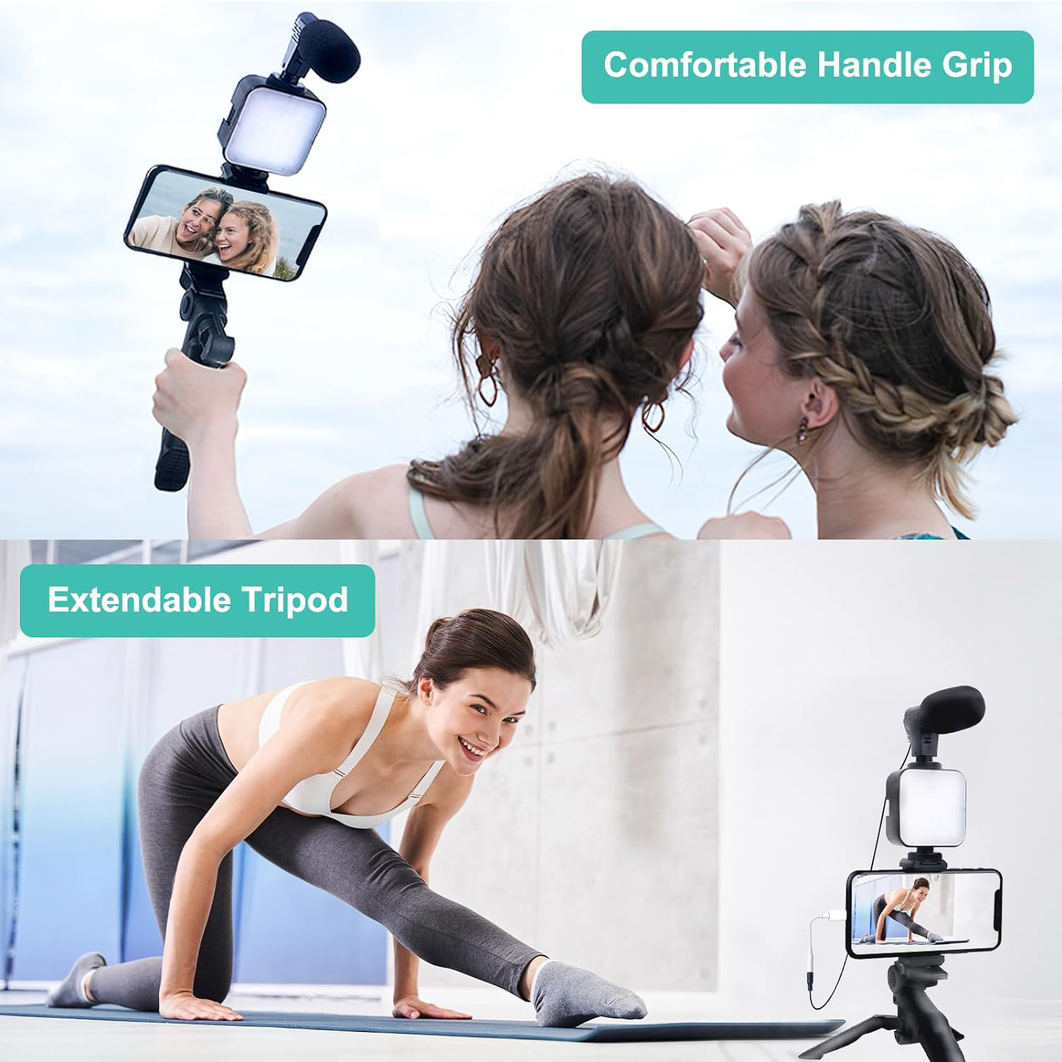 CYKE Selfie Stick Stand Microphone Lighting Tripod Phone Handheld Bracket  Remote Video Shooting Camera Light AY49 vlogging kit