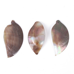 Wholesale natural seashell leaf shaped DIY black seashells for jewelry and clothing production