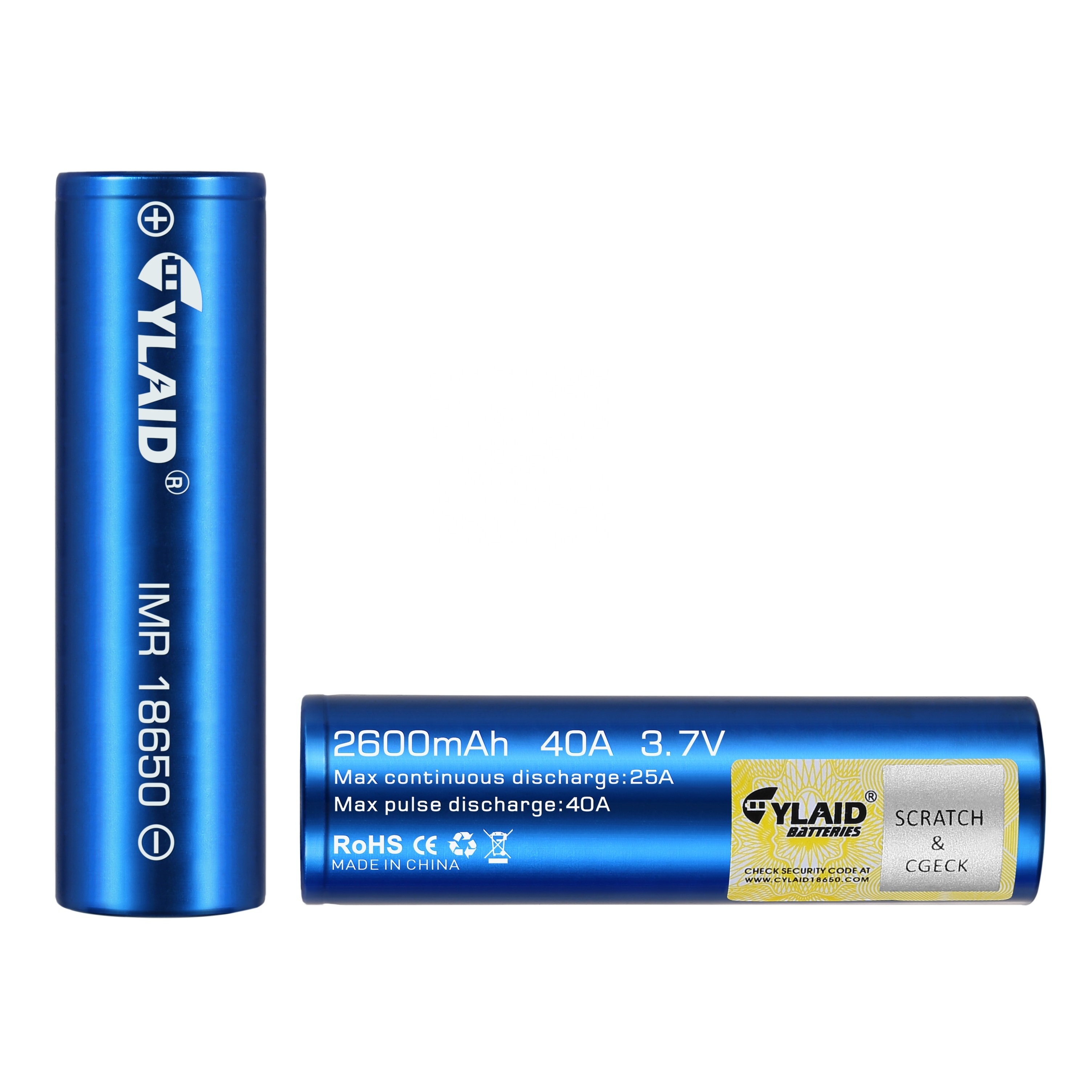 Pin Cylaid 18650 dung luong 2600mAh-40A high discharge rate battery for mech mod