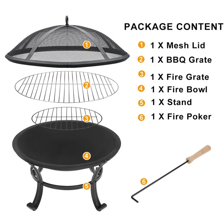 Steel Backyard Patio Garden Outdoor Camping Convenient Appearance Fire Pit Table for warm