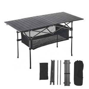 Portable white Plastic Folding table outdoor table Metal Camping furniture