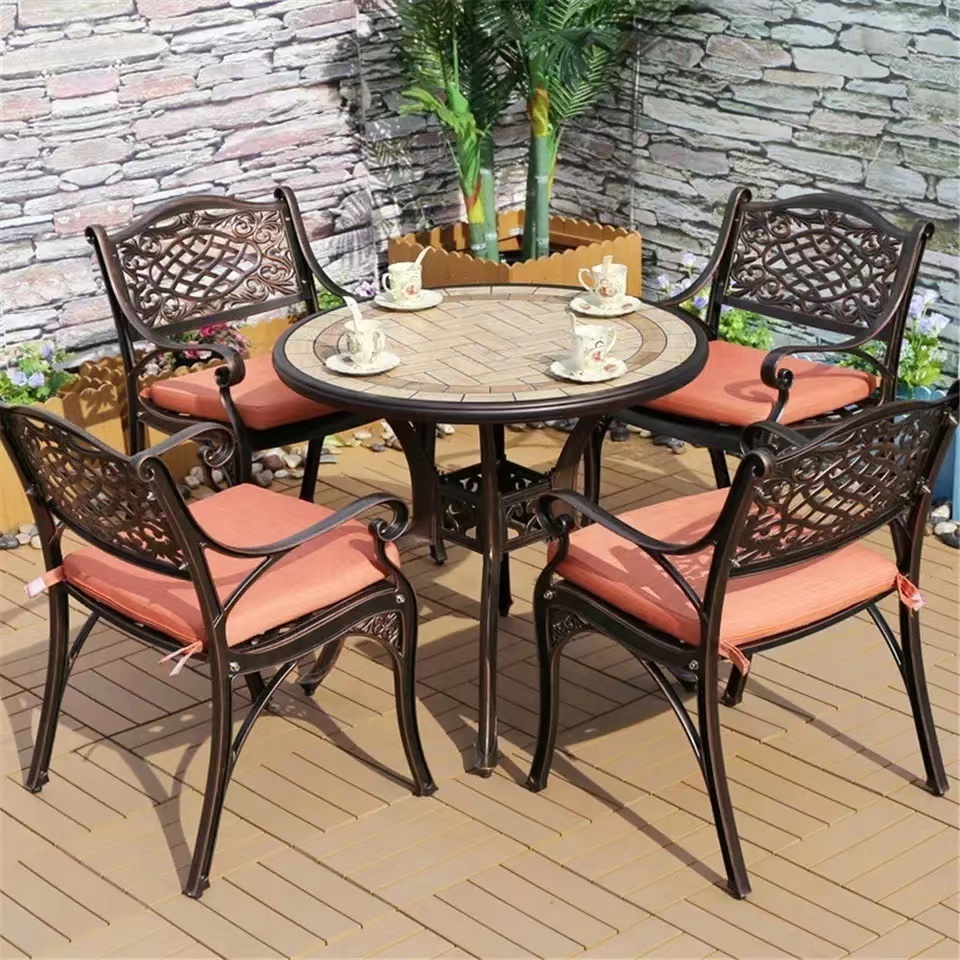 Bistro Metal Patio Chair Set Furniture Cast Antique Outdoor Aluminum Garden Patio Chair Cast Aluminum Furniture