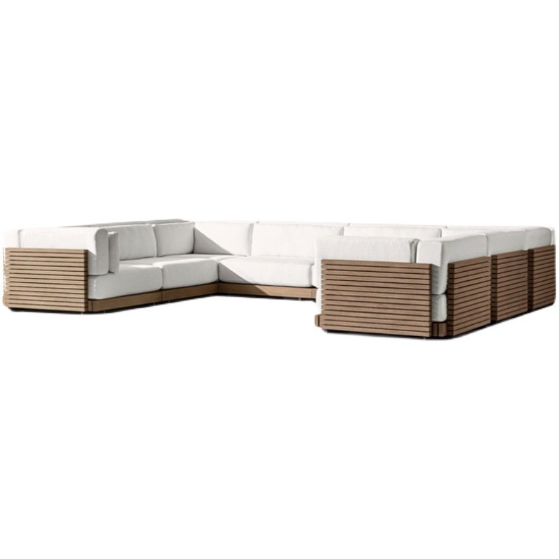 Hotel Luxurious Outside Furniture Pool Outdoor Sofa Set Arabic Seating Patio Teak Wood Outdoor Furniture