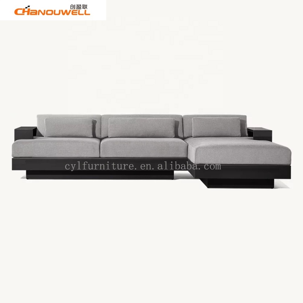 2023 CHANOUWELL Metal Sofa Loveseat Patio Two Seat Simple Sofa Patio Swing Courtyard Aluminum Sectional Sofa Set