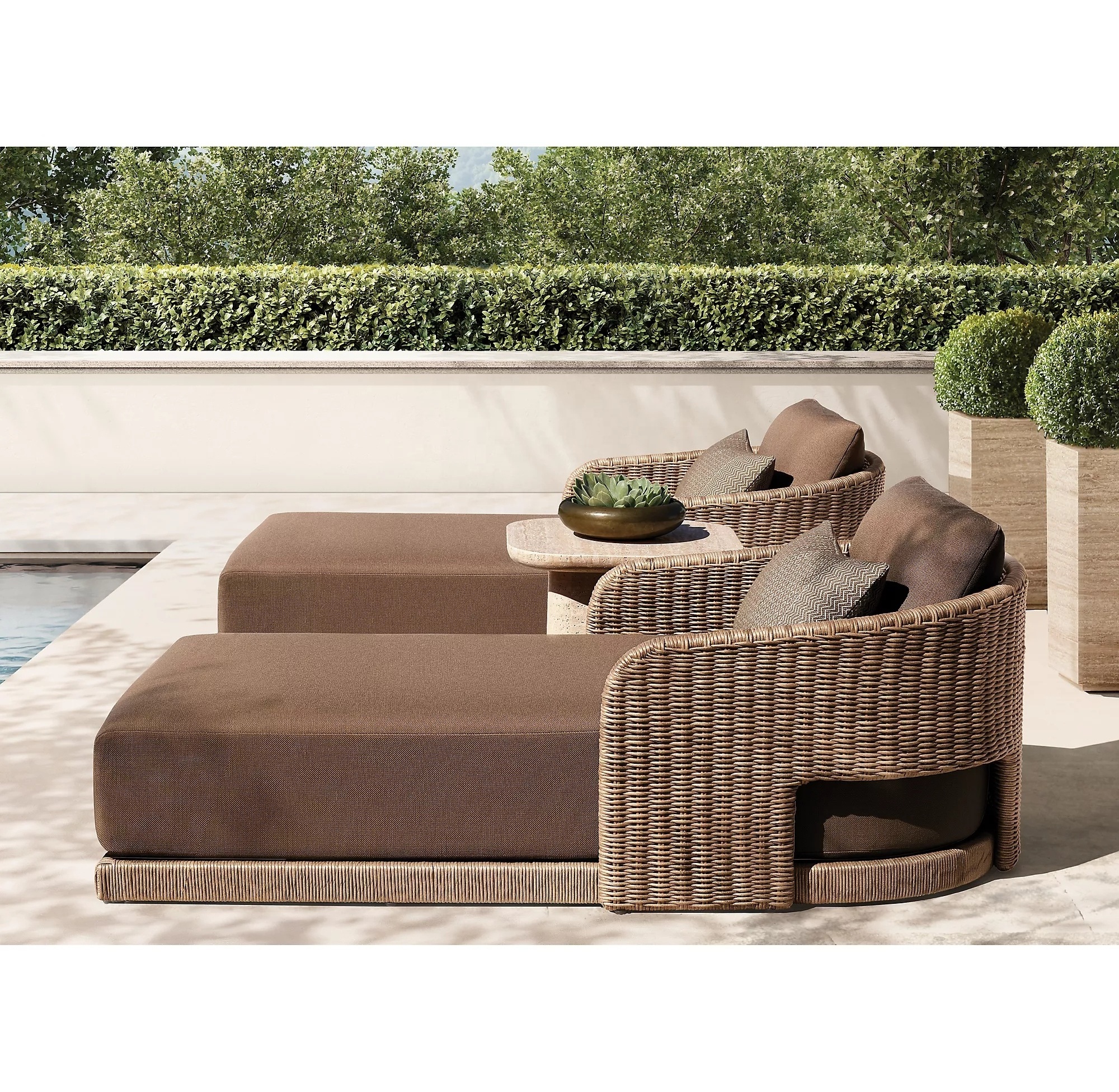 2023 new Leisure Rattan Garden Furniture Sets Adjustable Sun Lounger Patio Chaise Lounges