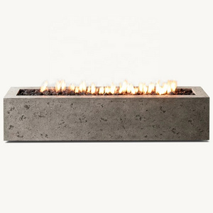 2023 new CHANOUWELL American Outdoor Garden Villa Gas Propane Firepit Tables Rectangle Fire Pit Table