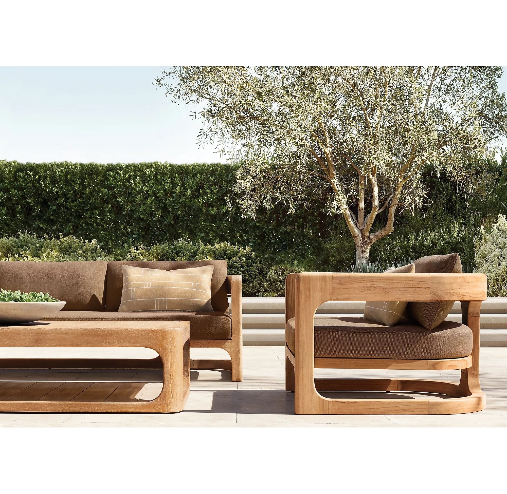 Luxury outdoor  teak patio garden dining table  with teak sofa set