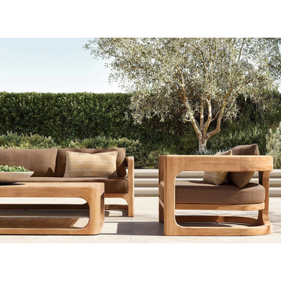 Luxury outdoor  teak patio garden dining table  with teak sofa set