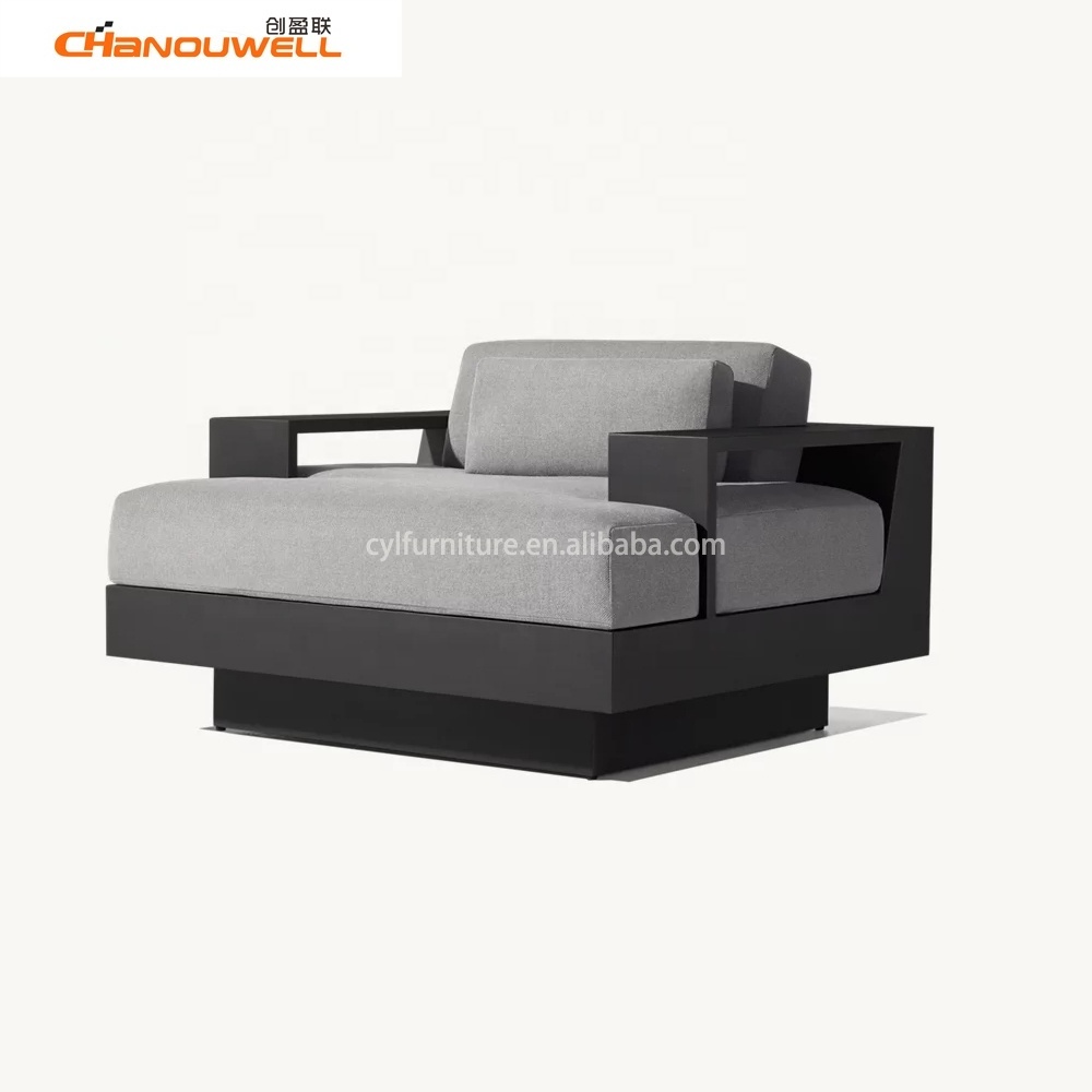 2023 CHANOUWELL Metal Sofa Loveseat Patio Two Seat Simple Sofa Patio Swing Courtyard Aluminum Sectional Sofa Set