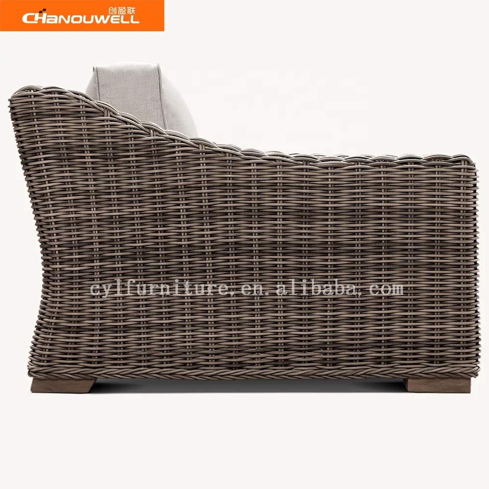 Outdoor Aluminium Wicker Single Sofa Patio Rattan Sofa Garden Furniture Sofa