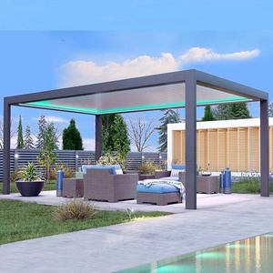 Outdoor Luxury Garden Gazebo Patio Cover Roof Canopy Louver Roof Aluminum Pergola