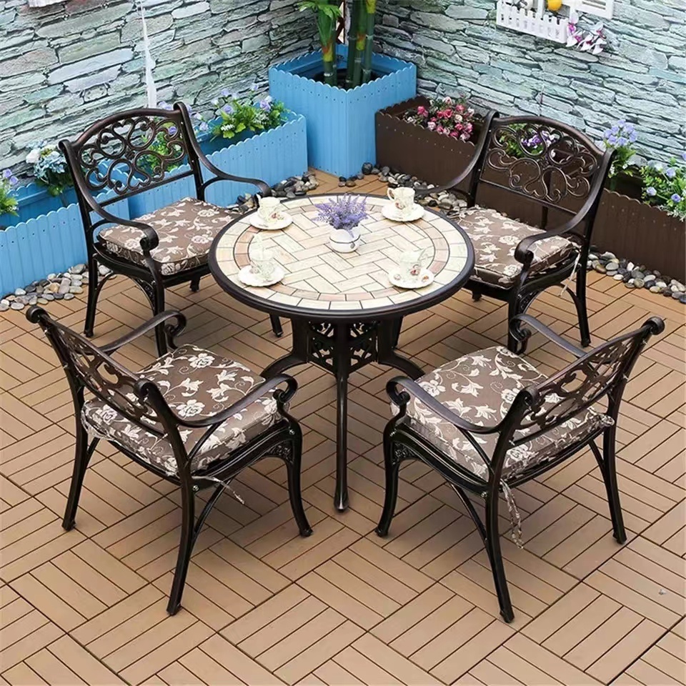 Bistro Metal Patio Chair Set Furniture Cast Antique Outdoor Aluminum Garden Patio Chair Cast Aluminum Furniture