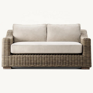 Simple Elegant Indoor Sunroom Or Restaurant Outdoor Sofa Rattan Wicker Furniture