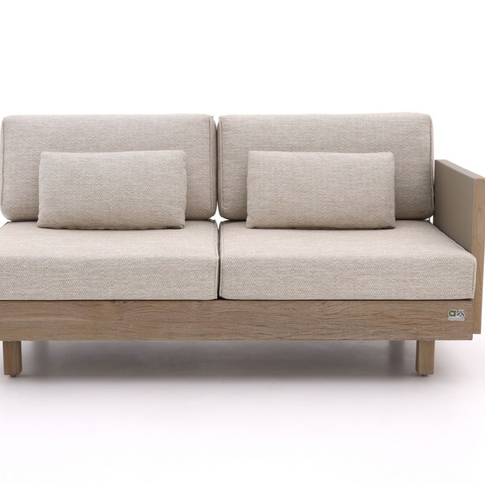 High quality modern teak wood sofa terrace furniture soft waterproof modular