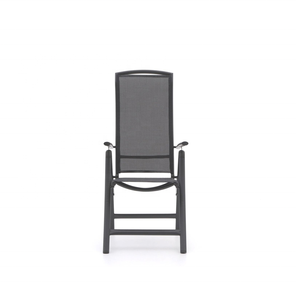 Gray and Black Foldable Aluminum Chair Outdoor Patio Garden Aluminum Folding Outdoor Furniture