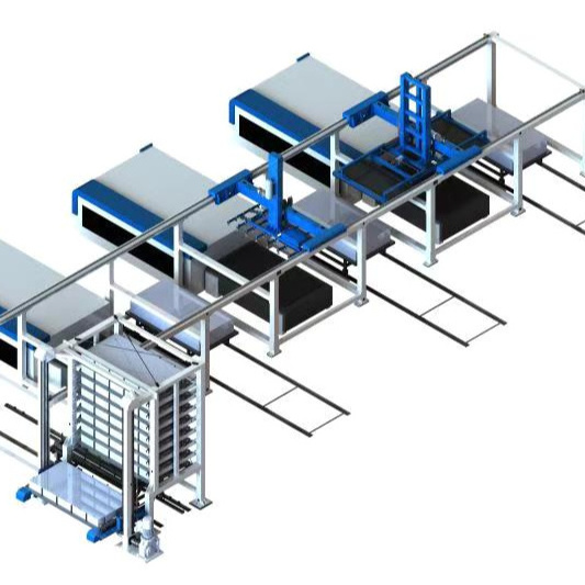 loading and unloading system for CNC fiber metal laser cutting machine  for sheet metal