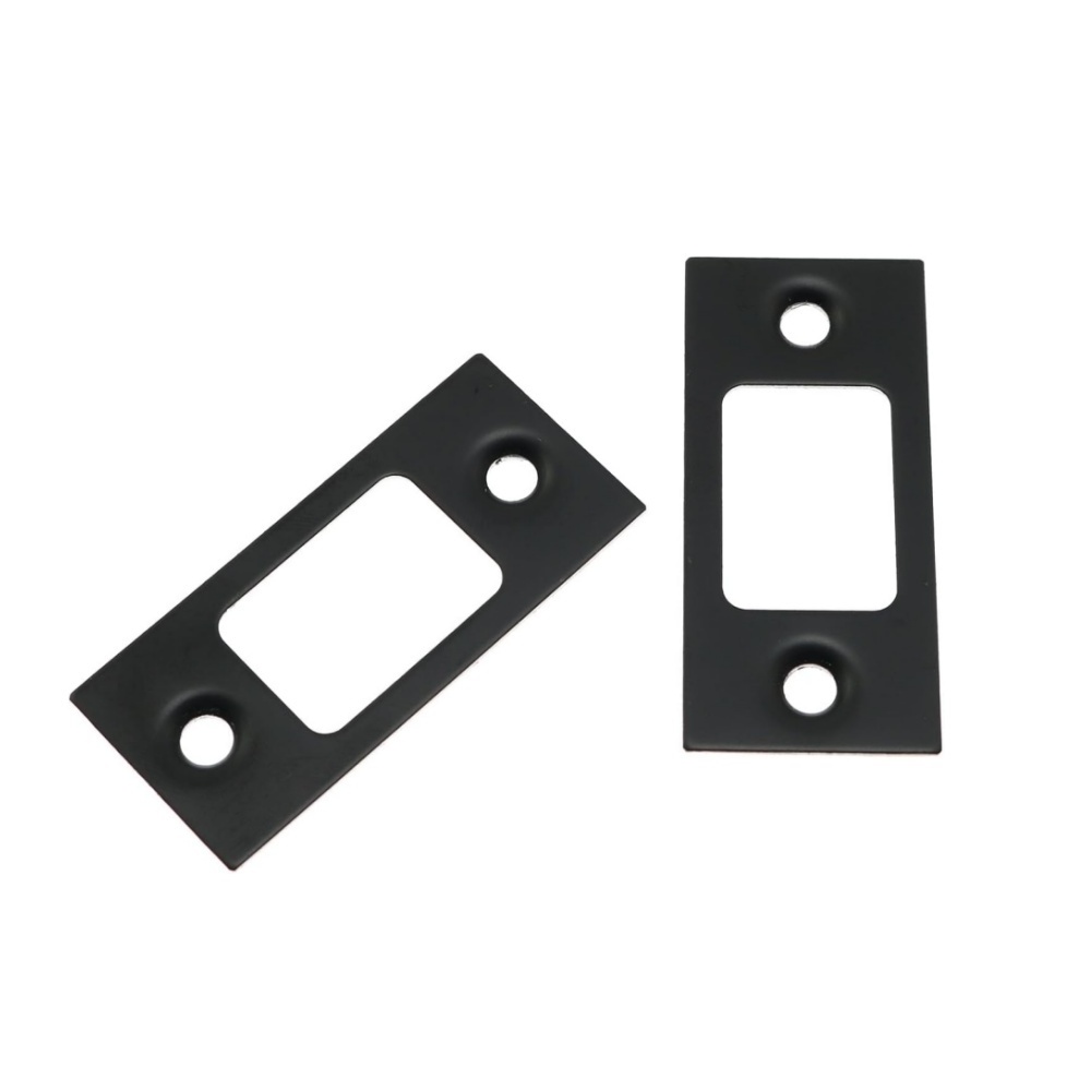 Square Corner Deadbolt Strike Plate with Screws Round Corner Deadbolt Strike Plate for Door Lock Dead Bolt Strike Plate