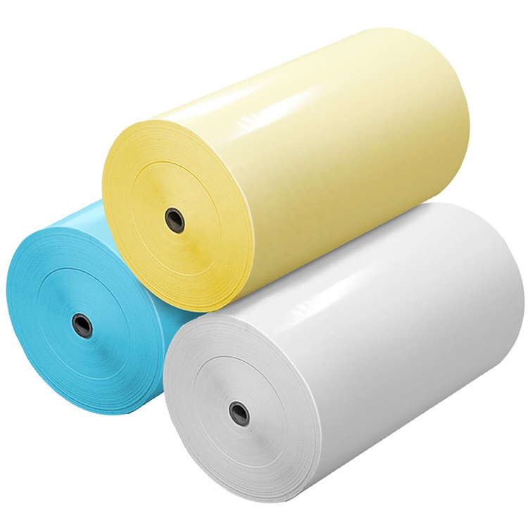 60g Glassine Paper Adhesive Paper Sticker Roll White/Yellow/Blue Color For Base Paper In Large Format Jumbo Roll