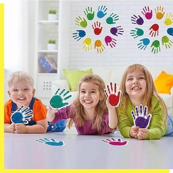 Children teachers wall stickers 3d home decoration decorative bulletin board classroom handprint stickers