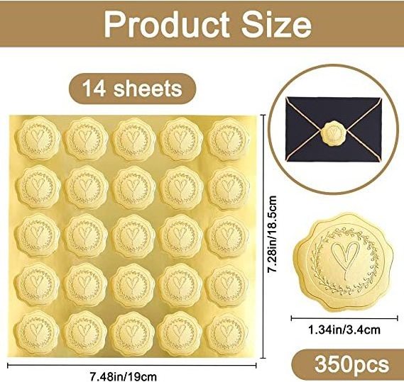 Spot gold foil embossed sticker label Gold Love sealing card decorative label