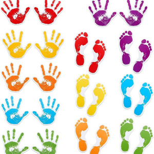 Children teachers wall stickers 3d home decoration decorative bulletin board classroom handprint stickers