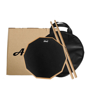 12 inch Rubber Mute Drum Pad with Drumstick for Practice Percussion Instrument