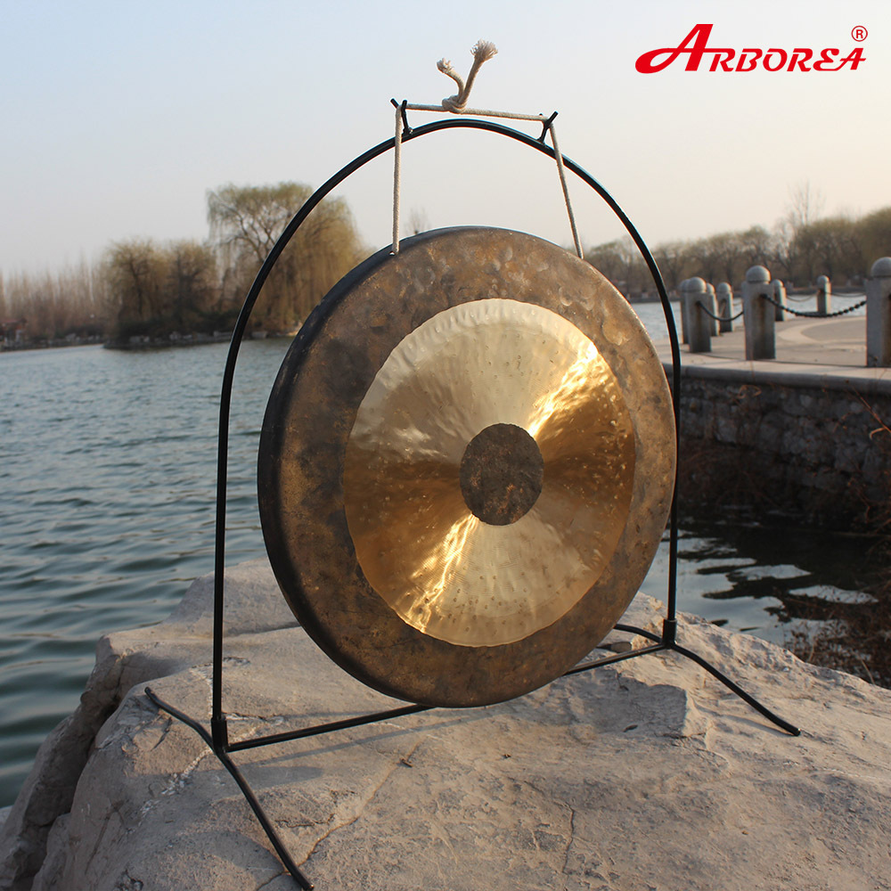 Hand Made Musical Instrument Chinese Gong With Stand